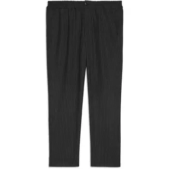 Мужские брюки в тонкую полоску с присборенными краями AMI Alexandre Mattiussi, черный