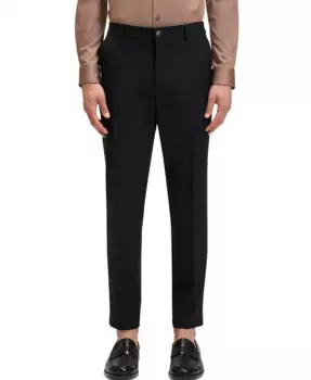 Мужские брюки зауженного кроя из эластичной ткани Hugo Boss, черный