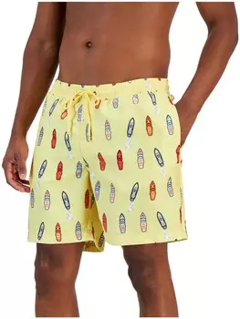 Мужские быстросохнущие плавки с внутренним швом шириной 7 дюймов Club Room, цвет Yellow Combo