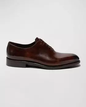 Мужские цельнокроенные кожаные туфли на шнуровке Angiolo Tramezza Ferragamo, цвет Africa