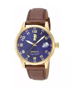 Мужские часы 15255 I-Force Quartz с синим циферблатом и тремя стрелками Invicta, коричневый