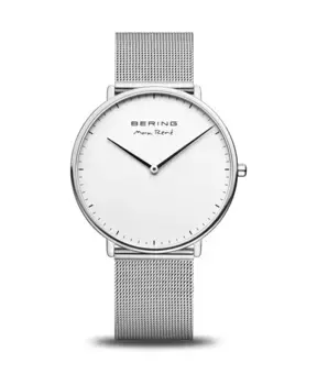 Мужские часы 15738-004 – кварцевые часы из нержавеющей стали блестящее серебро Bering, серый