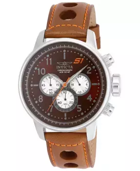 Мужские часы 16015 S1 Rally Quartz с многофункциональным коричневым циферблатом Invicta, серебряный