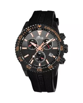 Мужские Часы 18672/C Цвет Лотоса Черные Каучуки LOTUS, черный