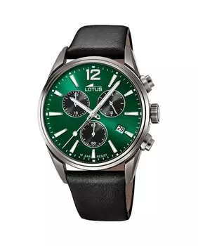 Мужские часы 18683/4 Chrono в черной коже LOTUS, черный