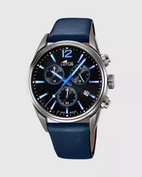 Мужские часы 18683/6 Chrono в синей коже LOTUS, синий