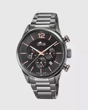 Мужские часы 18686/2 Chrono из черной стали LOTUS, черный