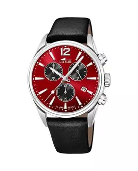 Мужские часы 18691/5 Chrono в черной коже LOTUS, черный
