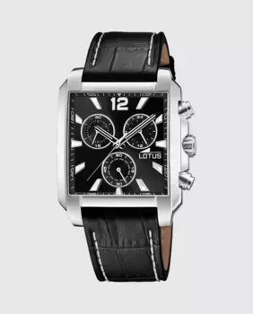 Мужские часы 18851/4 Square Series черные кожаные LOTUS, черный