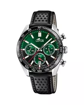 Мужские часы 18915/3 Chrono в черной коже LOTUS, черный