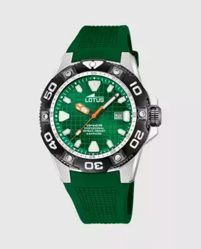 Мужские часы 18927/C Diver из зеленой резины LOTUS, зеленый