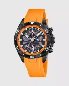 Мужские часы 18945/3 Vortex оранжевый каучук LOTUS, оранжевый