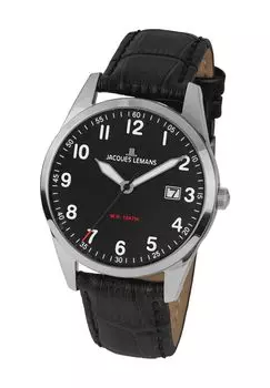 Мужские часы 1-2002А JACQUES LEMANS, цвет Schwarz Silber
