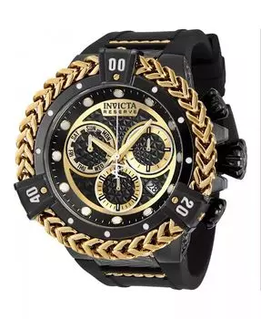 Мужские часы 33156 Reserve Quartz Chronograph, черный, золотой циферблат Invicta, черный
