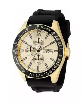 Мужские часы 38405 Aviator Quartz 3 Hand с золотым циферблатом Invicta, золото
