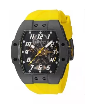 Мужские часы 44401 JM Correa Автоматические с 3 стрелками, прозрачный, черный циферблат Invicta, черный