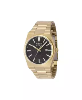 Мужские часы 48395 Speedway Quartz 3 Hand с черным циферблатом Invicta, золотой