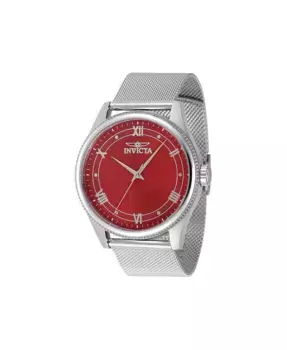Мужские часы 48484 Celestial Quartz с красным циферблатом и тремя стрелками Invicta, серебряный