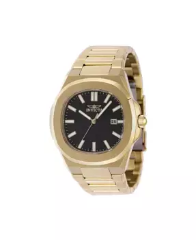 Мужские часы 48516 Speedway Quartz 3 Hand с черным циферблатом Invicta, золотой