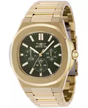 Мужские часы 48523 Speedway Quartz Chronograph с зеленым циферблатом Invicta, золотой