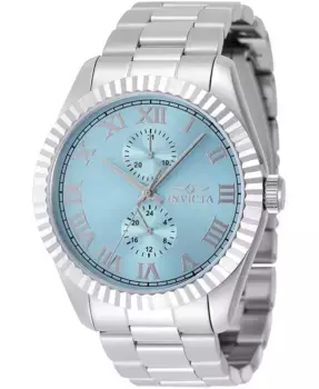 Мужские часы 48903 Specialty Quartz Multifunction с голубым циферблатом Tiffany Invicta, серебряный