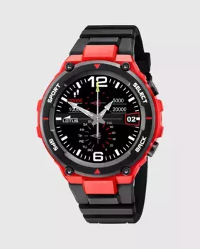 Мужские часы 50024/1 Черные резиновые умные часы LOTUS, черный