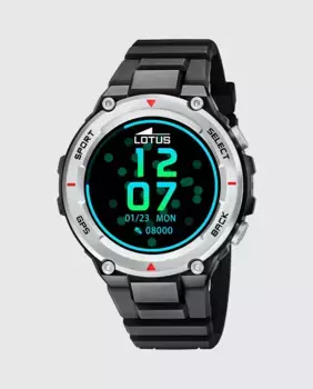 Мужские часы 50024/2 Черные резиновые умные часы LOTUS, черный