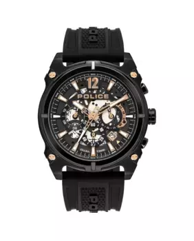 Мужские часы Antrim PL16020JSB-61P с силиконовым и черным ремешком Police, черный