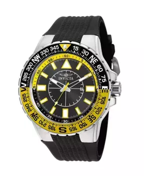 Мужские часы Aviator Quartz 3 Hand с черным циферблатом, модель 19267 Invicta, черный