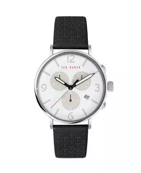 Мужские часы Barnett с подсветкой, черный кожаный ремешок, 41 мм Ted Baker