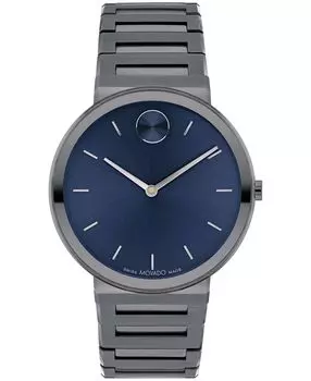 Мужские часы Bold Horizon, швейцарские кварцевые серые стальные часы с ионным покрытием, 40 мм Movado, серый