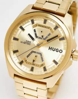 Мужские часы-браслет Hugo с золотым циферблатом из золота 1530243
