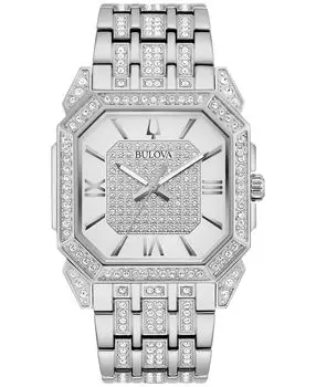Мужские часы-браслет из нержавеющей стали Crystal Octava 40 мм Bulova