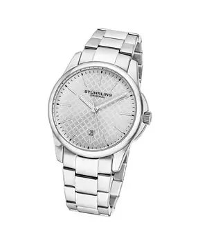 Мужские часы-браслет из нержавеющей стали серебристого цвета, 42 мм Stuhrling