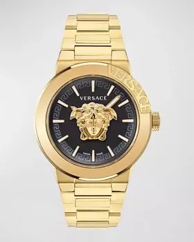 Мужские часы-браслет Medusa Infinite IP из желтого золота, 47 мм Versace, цвет Ip Yellow Gold