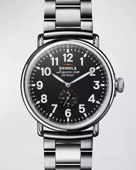 Мужские часы-браслет Runwell, 47 мм Shinola, цвет Black