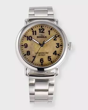 Мужские часы-браслет Runwell Petoskey с каменным циферблатом, 41 мм Shinola, цвет Petoskey