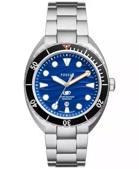 Мужские часы Breaker из нержавеющей стали с тремя стрелками и датой, 42 мм Fossil, серебро