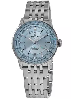 Мужские часы Breitling Navitimer Automatic 41 GMT с синим циферблатом и стальным корпусом A32310171C1A1