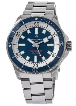 Мужские часы Breitling Superocean Automatic 42 с синим циферблатом и стальным корпусом A17375E71C1A1