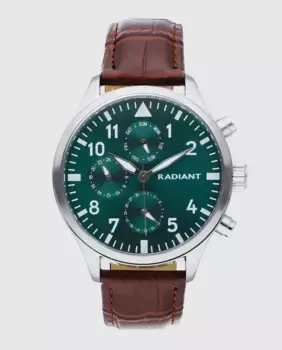 Мужские часы Caiman RA612709 с ремешком из искусственной кожи и коричневого цвета Radiant, коричневый