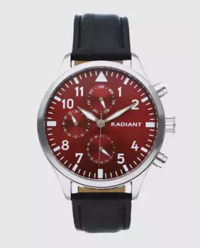 Мужские часы Caiman RA612710 с искусственным кожзаменителем и черным ремешком Radiant, черный