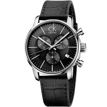 Мужские часы Calvin Klein City с черным циферблатом