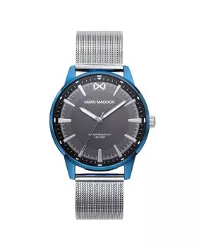 Мужские часы Canal, двухцветный корпус, миланская стальная сетка Mark Maddox, серебро