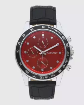 Мужские часы Canarias RA617708 с синтетической кожей и черным ремешком Radiant, черный