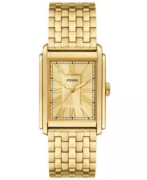 Мужские часы Carraway из нержавеющей стали с тремя стрелками, золотистого цвета, 30 мм Fossil