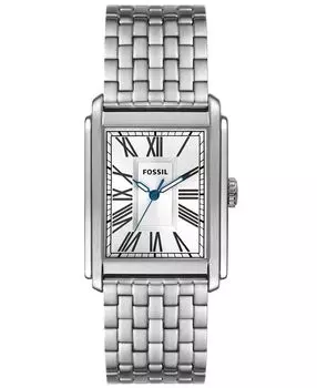 Мужские часы Carraway с тремя стрелками, серебристая нержавеющая сталь, 30 мм Fossil