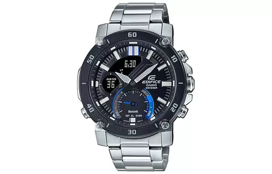 Мужские часы CASIO EDIFICE, ЧерныйДискСереброПояс