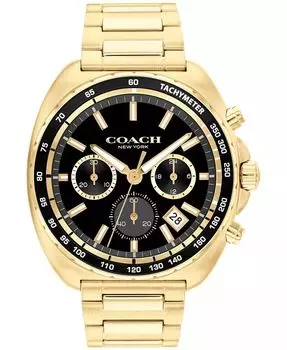 Мужские часы Charter с золотистым браслетом из нержавеющей стали, 44,5 мм COACH, золото