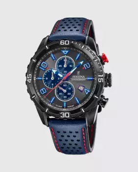 Мужские часы Chrono Sport F20519/3 в синей коже Festina, синий